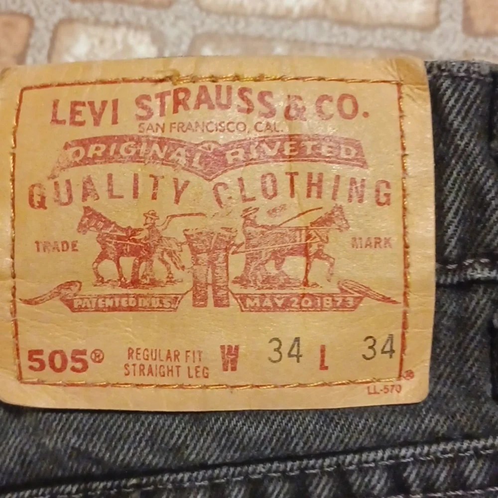 Levi's Men's Black Jeans 505 Red Lable 34x34 Vintage Levi's